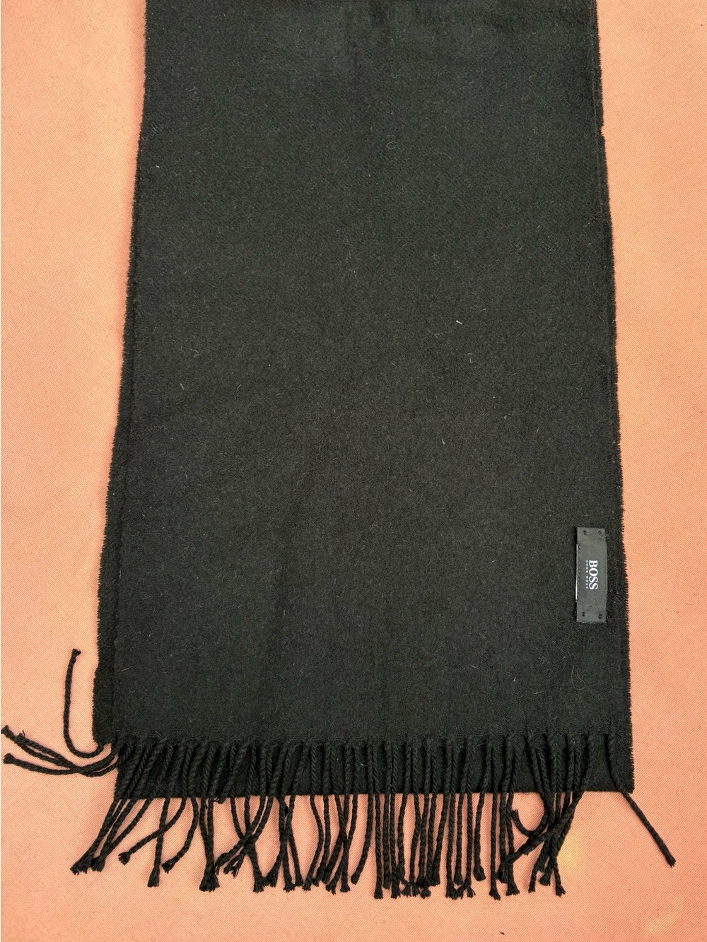 Hugo Boss Black Fringed Men's Scarf